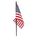 United States Miniature Mounted Flag - No Fray, Spear Top